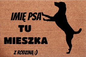 Lábtörlő az ajtóhoz Ebben a házban lakik a Kutya a kis kedvenc neve