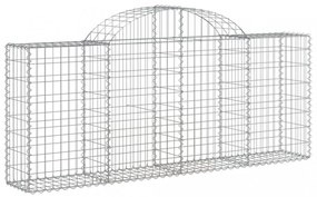 vidaXL 8 db íves horganyzott vas gabion kosár 200x30x80/100 cm