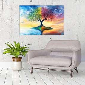 Kép – Évszakok festett fája (90x60 cm)