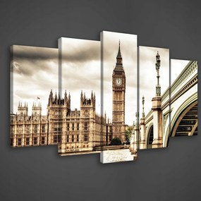 Vászonkép 100x60 London Big Ben Parlament városi táj építészet Temze