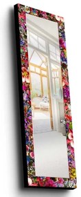 Fali tükör 120x40 cm fenyő/Virágok