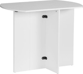 HOMCOM Helytakarékos Étkezőasztal, Kültéri Összecsukható Asztal, Konyha és Nappali Asztal Fa 90x60x74 cm, Fehér | Aosom