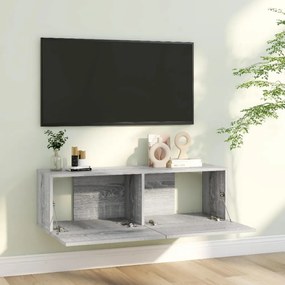 szürke sonoma színű szerelt fa TV-szekrény 100 x 30 x 30 cm