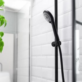 WENKO 24924100 - Zuhanyfej WATERSAVING SYSTEM 11x11 cm fekete