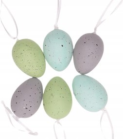 6db-os Dekorációs Tojás Medál Szett Műanyag 6x4cm