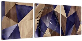 Kép - 3D fa háromszögek (órával) (90x30 cm)