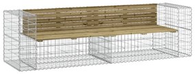 tömör impregnált fenyőfa gabion kerti pad 244x71x65,5 cm