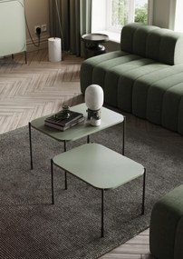 Sonatia dohányzóasztal 70 cm téglalap alakú fém lábakkal - olíva