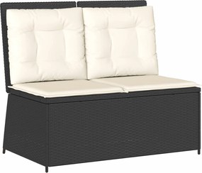 vidaXL Kerti pad Fekete polirattan