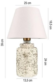 Asztali lámpa RAMZES 1xE27/40W/230V fehér/bézs