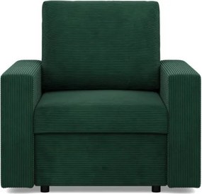 Zeus fotel, egyenes kartámasz, kordbársony, hab töltet, zöld