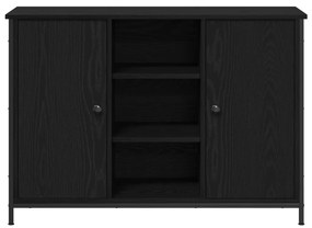 büfé fekete tölgy 100x35x70 cm mérnöki fa és acél