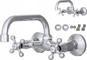 Csaptelep Retro C Csaptelep Króm Konyhai Mosdó Fali Kifolyó Perlátor