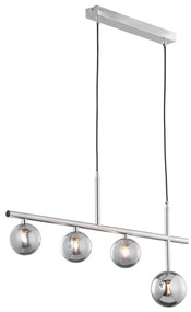Jupiter 1902 - NEPTUN kábelen függő csillár 4xG9/14W/230V matt króm/füstszürke