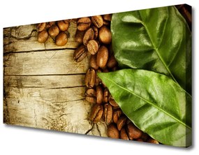 Vászonkép Kávébab levelek Kitchen 120x60 cm