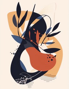 Poszter 50x65cm Absztrakt Botanika Mozgásban