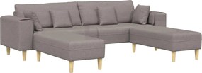 vidaXL Kanapé párnával 3 pcs Tópszínű szövet