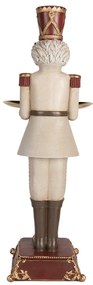 Nagy diótörő figura szürke arany tálcával 61 cm