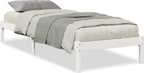 vidaXL fehér tömör fenyő extra hosszú ágykeret matrac nélkül 80x210 cm