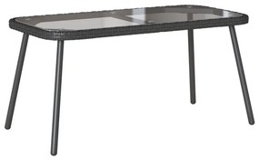 Fekete Dohányzóasztal 90x45x42 cm Polirattan