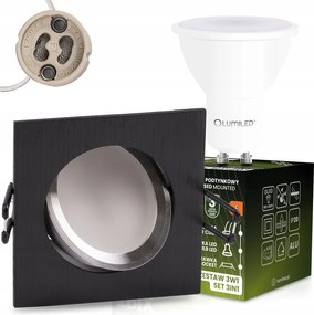 HalogĂ©n lĂĄmpatest sĂŒllyesztett mennyezeti nĂ©gyzet mozgathatĂł GU10 6W szĂĄlcsiszolt