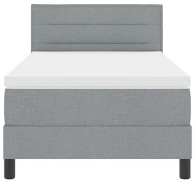Boxspring Ágy Mattal &amp; LED Világítással Szürke 90x190 cm Szövet