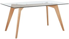 Modern Étkezőasztal Üveg Lappal 160 cm HUDSON Beliani