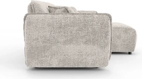 Bézs zsenília sarokkanapé (jobb oldali-heverő résszel) Nelia – Ropez