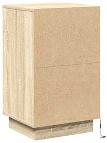 Éjjeli kabinet LED világítással Sonoma tölgy 39x34,5x65 cm Szerelt fa