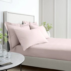 Rózsaszín gumis pamut-perkál lepedő 185x200 cm Cotton Percale – Bianca