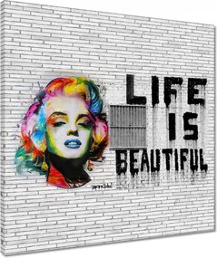 Vászonkép 50x50 Banksy Life is beautiful