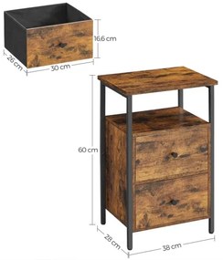 Éjjeli szekrény ARIN barna/fekete