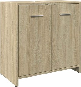 vidaXL sonoma tölgy szerelt fa fürdőszobai mosdószekrény 60x33x60 cm