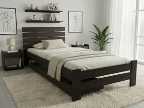 PARIS magasított ágy 90x200 cm, diófa Ágyrács: Lamellás ágyrács, Matrac: Deluxe 10 cm matrac