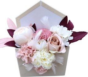 Virágdoboz Nagy Csokor Virágok Mű Rózsa Ajándék Dedikált Virágdoboz