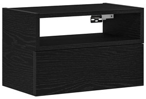 fekete falra szerelhető éjjeliszekrény 45 x 26 x 28,5 cm