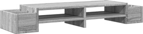 vidaXL szürke sonoma szerelt fa monitorállvány tárolóval 100x27x15 cm