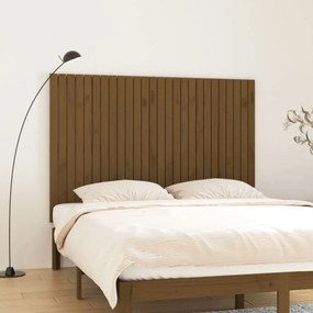 mézbarna tömör fenyőfa fali fejtámla 166 x 3 x 110 cm