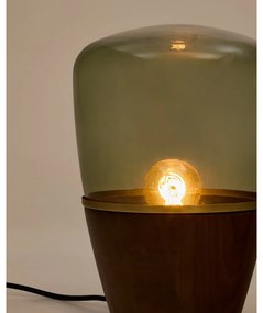 Zöld-sötét natúr színű asztali lámpa üveg búrával (magasság 30 cm) Silex – Kave Home