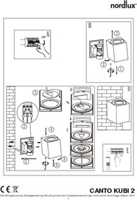 NORDLUX 49711003 CANTO Modern Kültéri Fali Lámpa Fekete LED IP44