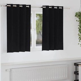 Függönyök függönyökkel 2 pcs Fekete 140x140cm Poliészter