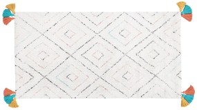 Fehér hosszú szálú szőnyeg 80 x 150 cm KARTAL Beliani