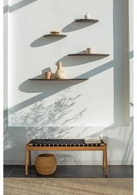 Fekete-natúr színű pad Klupa - Gazzda