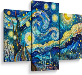 Kép – Csillagos éjszaka mozaikja (90x60 cm)