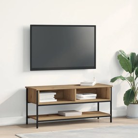 TV Szekrény Kézműves Tölgy 100x35x45 cm Műanyag és Acél