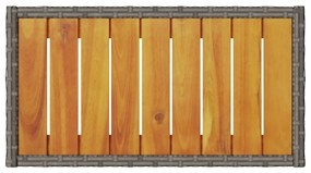 2 személyes szürke polyrattan kerti pad párnákkal és asztallal