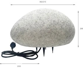 Kültéri dekoratív lámpatest LUMISTONE 1xE27/15W/230V IP65 Ø 38 cm