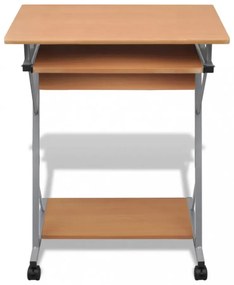 Computer Iróasztal KIhuzható Tálcás Office Diák Asztal Barna
