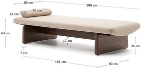 Bézs-sötét natúr színű zsenília heverő (variálható sarok) Topaz – Kave Home