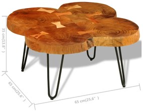 tömör kelet-indiai rózsafa dohányzóasztal 4 fakoronggal 35 cm